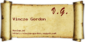 Vincze Gordon névjegykártya